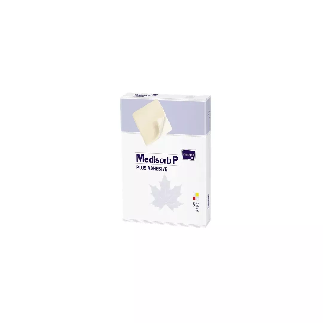 Pansament adeziv steril, din poliuretan, Medisorb P Plus Adhesive 10 x 10 cm, 5 bucati, Matopat, [],farmaciabajan.ro