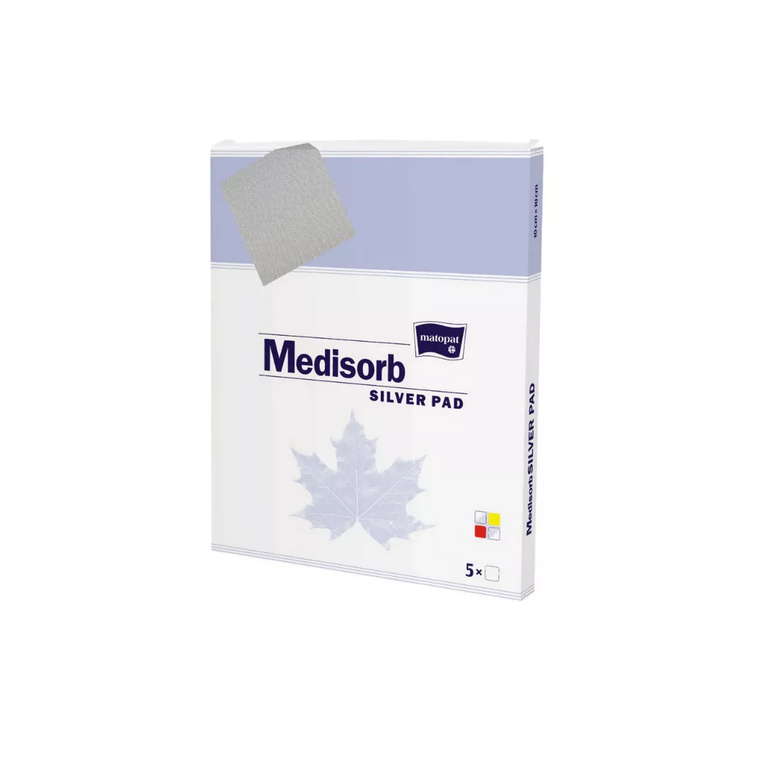 Pansament cu argint Medisorb Silver Pad, 10 x 20 cm, 5 bucati, Matopat, [],farmaciabajan.ro
