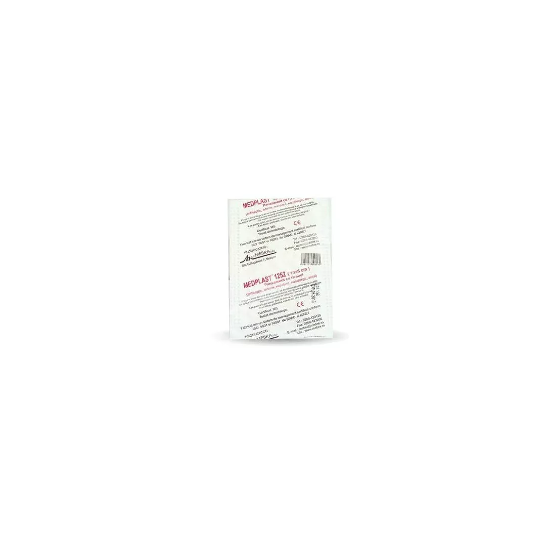 Pansament cu rivanol Medplast 1252 M, 10x6cm, Mebra, [],farmaciabajan.ro