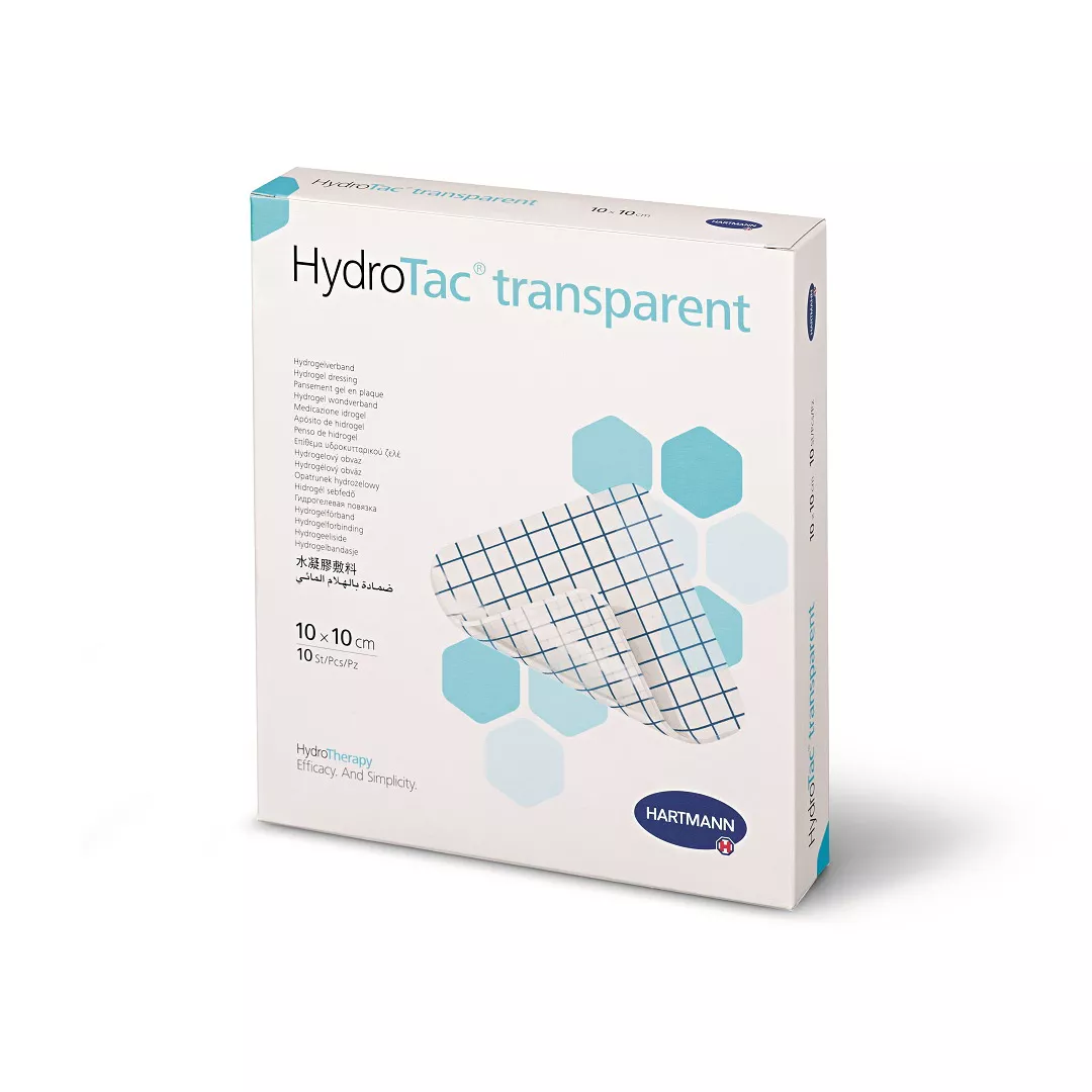 Pansament hidrogel HydroTac transparent 10x10cm, 10 bucati, Hartmann, [],farmaciabajan.ro