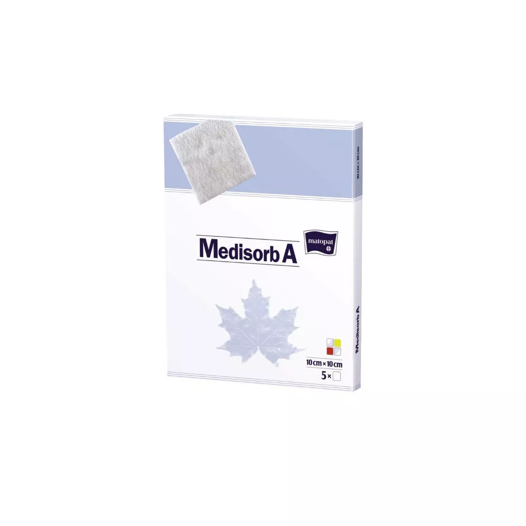 Pansament steril cu alginat de calciu Medisorb A, 10 x 10 cm, 5 bucati, Matopat, [],farmaciabajan.ro
