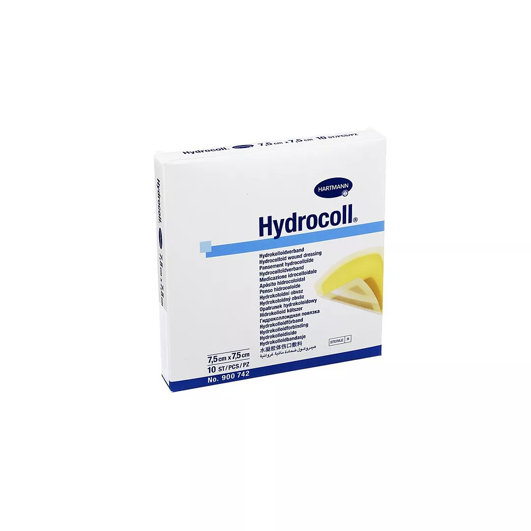 Pansament cu hidrocoloid Hydrocoll, 7,5 x 7,5 cm, 1 cutie/10 bucati, Hartmann, [],https:farmaciabajan.ro