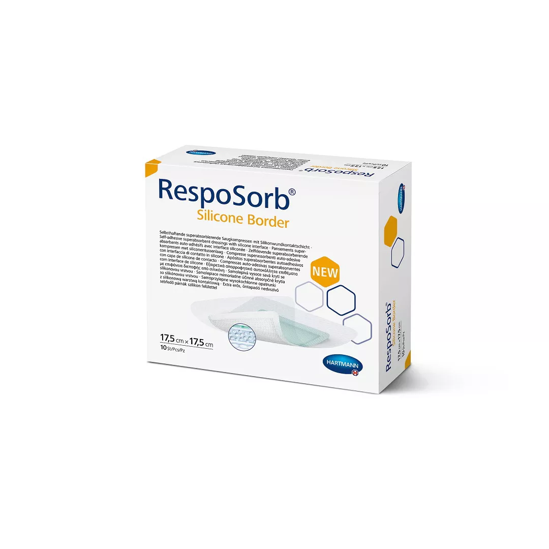 Pasament Resposorb Silicone, 17,5 x17,5 cm, 10 bucati, Hartmann, [],farmaciabajan.ro
