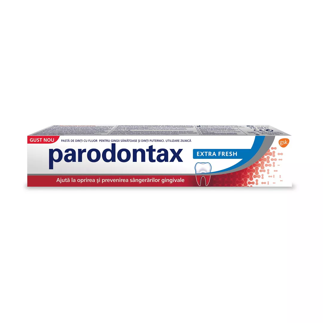 Pasta de dinti cu fluor Extra Fresh Parodontax, 75 ml, Gsk, [],https:farmaciabajan.ro