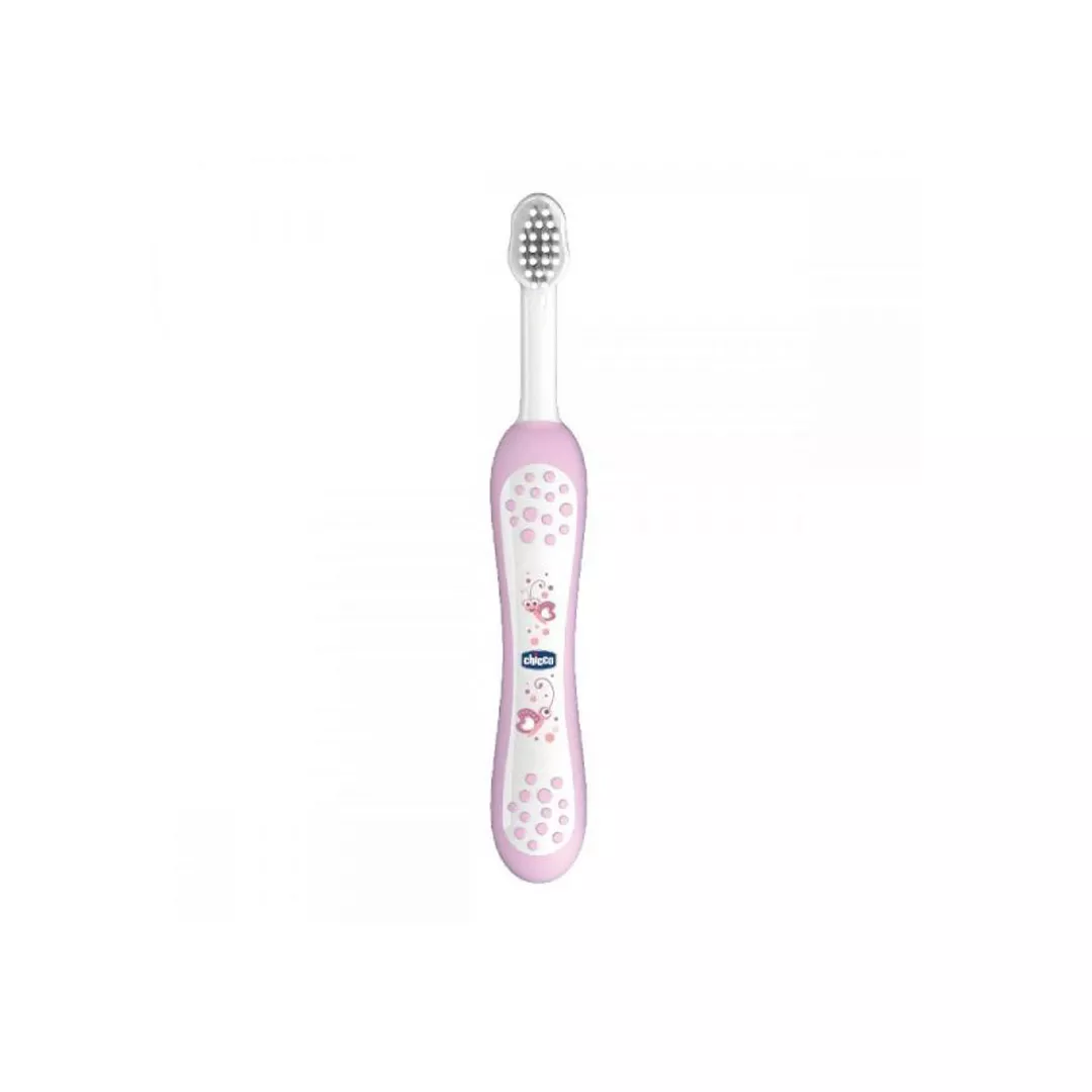 Periuta de dinti pink 6 luni+, 06958-7, Chicco, [],farmaciabajan.ro