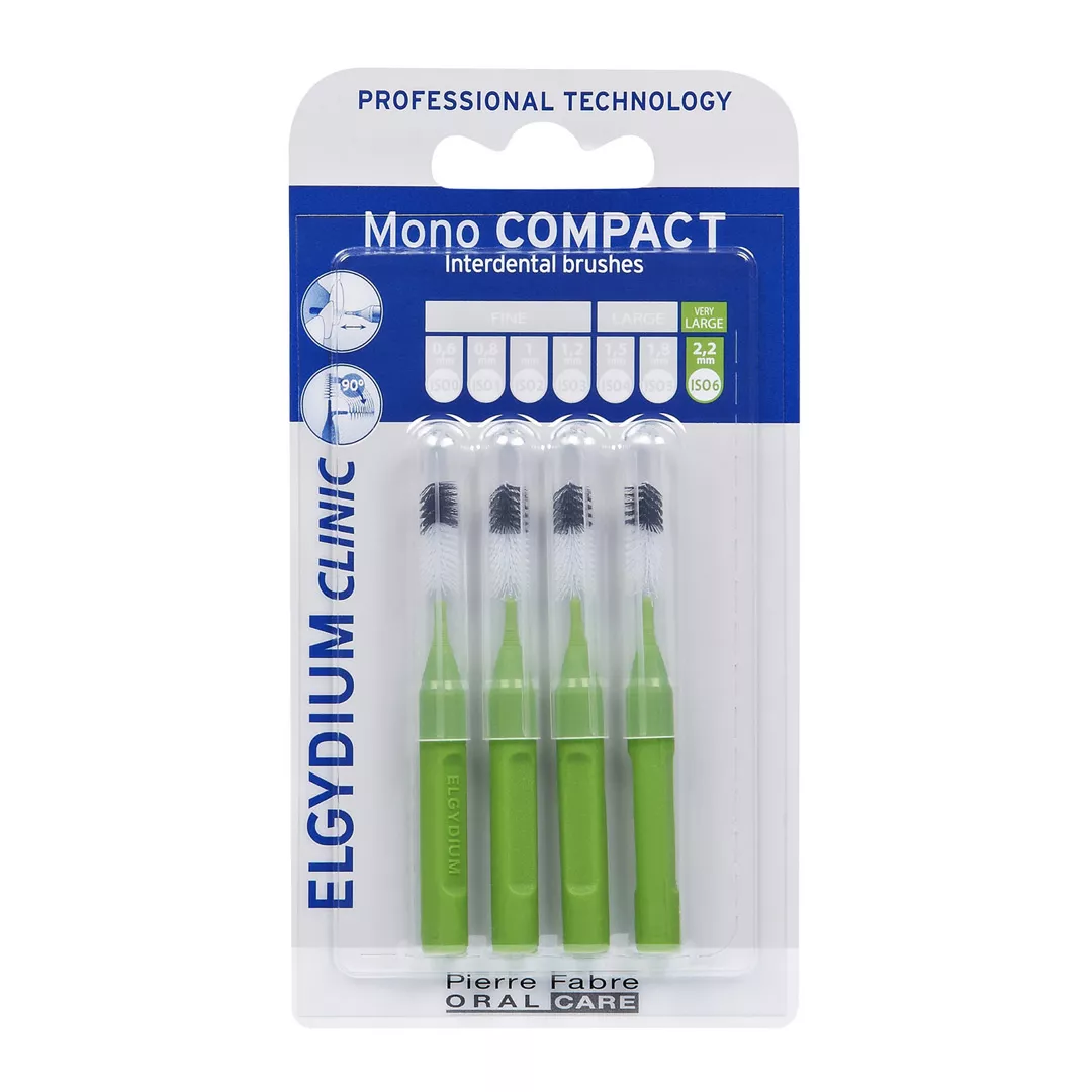 Periute interdentare Mono Compact Green, 4 bucati, Elgydium, [],farmaciabajan.ro