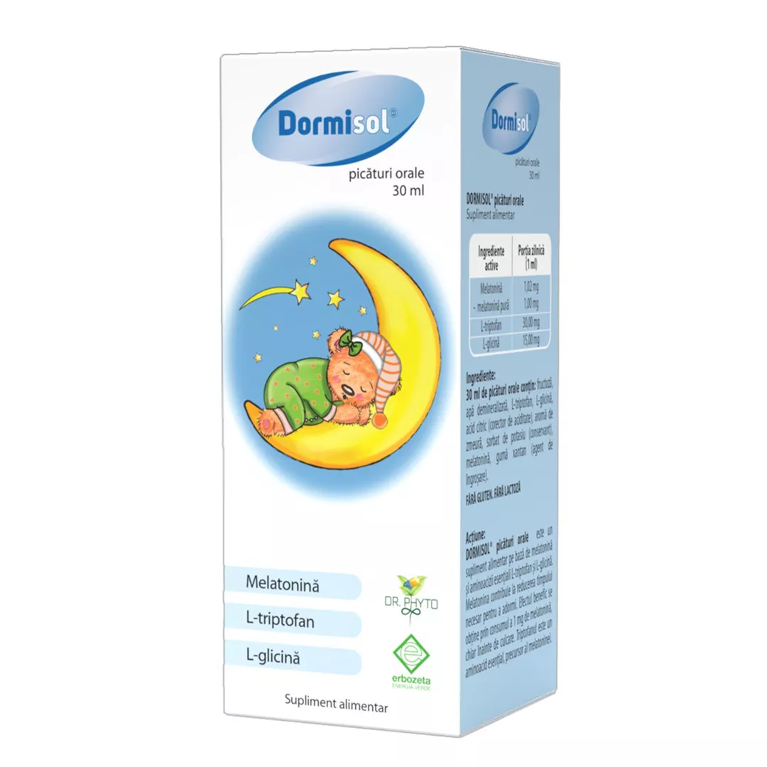 Picaturi orale Dormisol, 30 ml, Dr. Phyto, [],farmaciabajan.ro