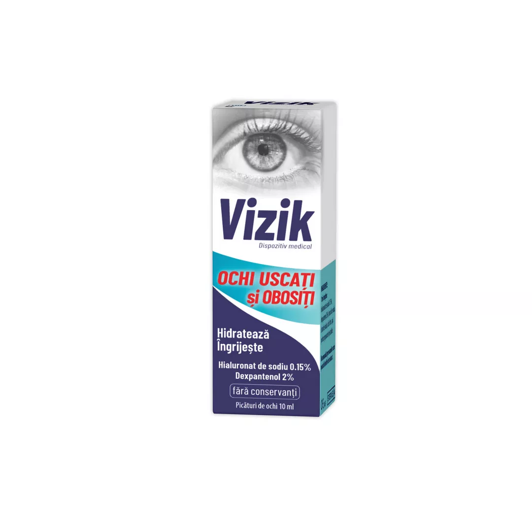 Picaturi pentru ochi uscati si obositi Vizik, 10 ml , Zdrovit, [],farmaciabajan.ro
