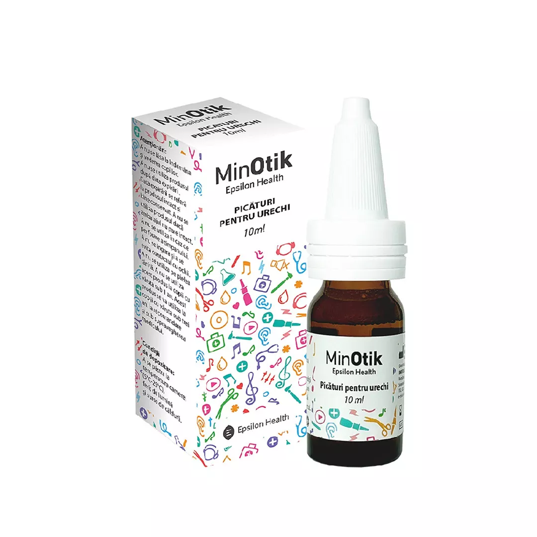 Picaturi pentru urechi MinOtik, 10 ml, Epsilon Health, [],farmaciabajan.ro