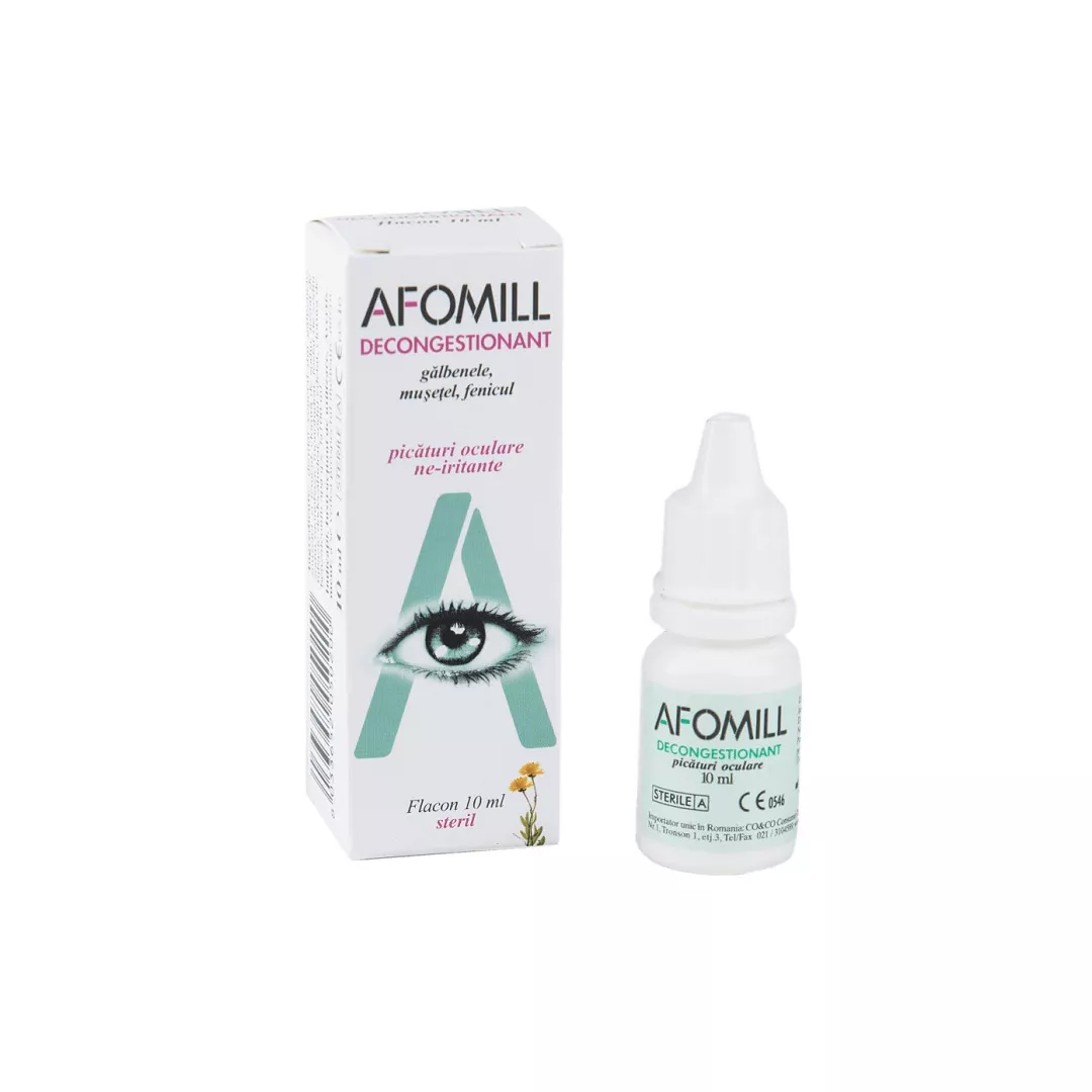Picaturi oculare decongestionante Afomill, 10 ml(verde), Af United, [],farmaciabajan.ro