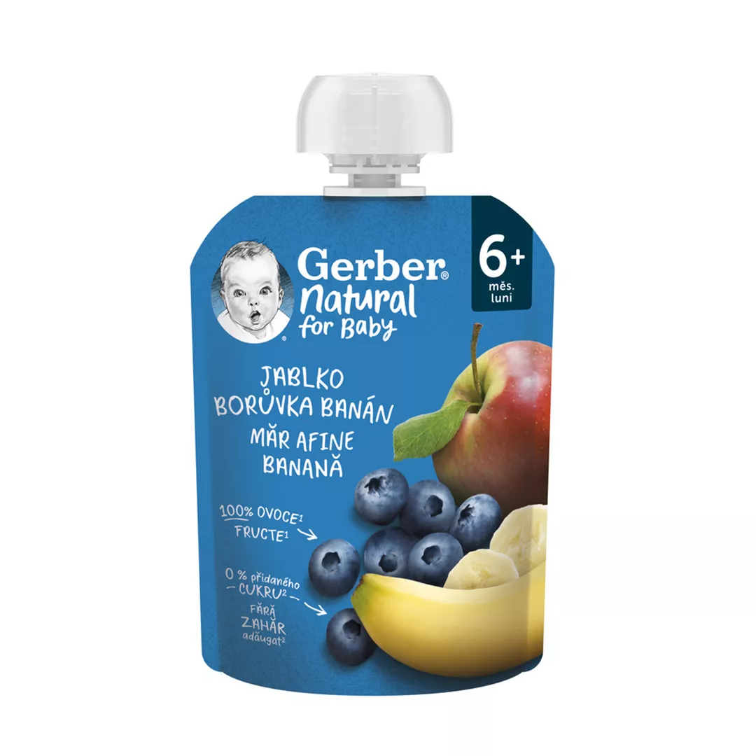 Piure de mar, afine si banane, +6 luni, 90 gr, Gerber, [],farmaciabajan.ro