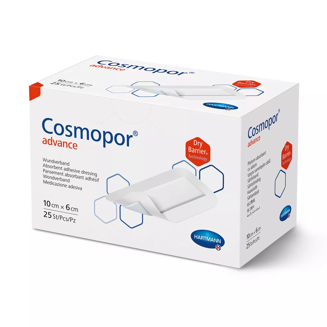 Plasture autoadeziv, Cosmopor Advance, 10 x 6 cm, 1 cutie/25 bucati, Hartmann, [],https:farmaciabajan.ro