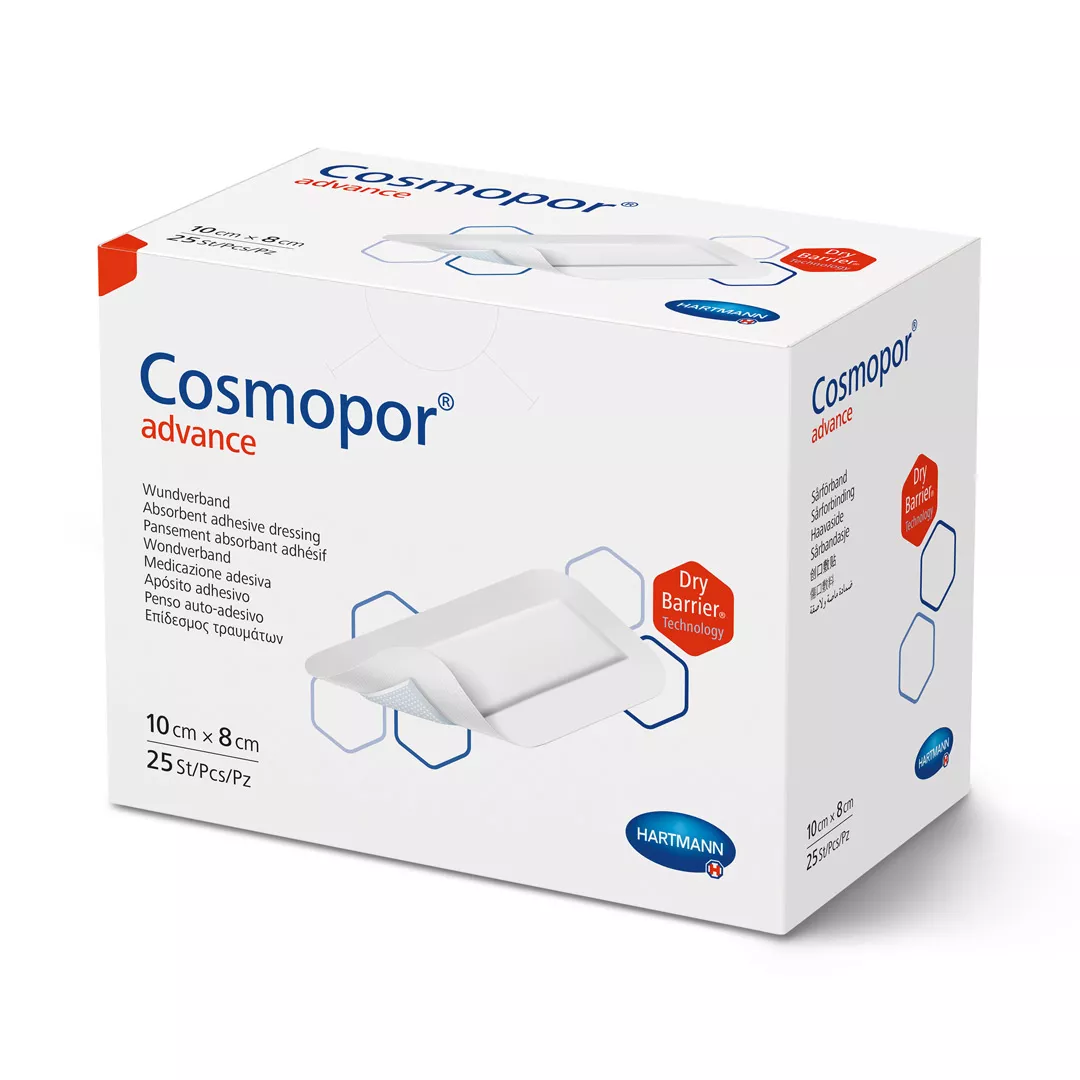 Plasture autoadeziv, Cosmopor Advance, 10 x 8 cm, 1 cutie/25 bucati, Hartmann, [],farmaciabajan.ro