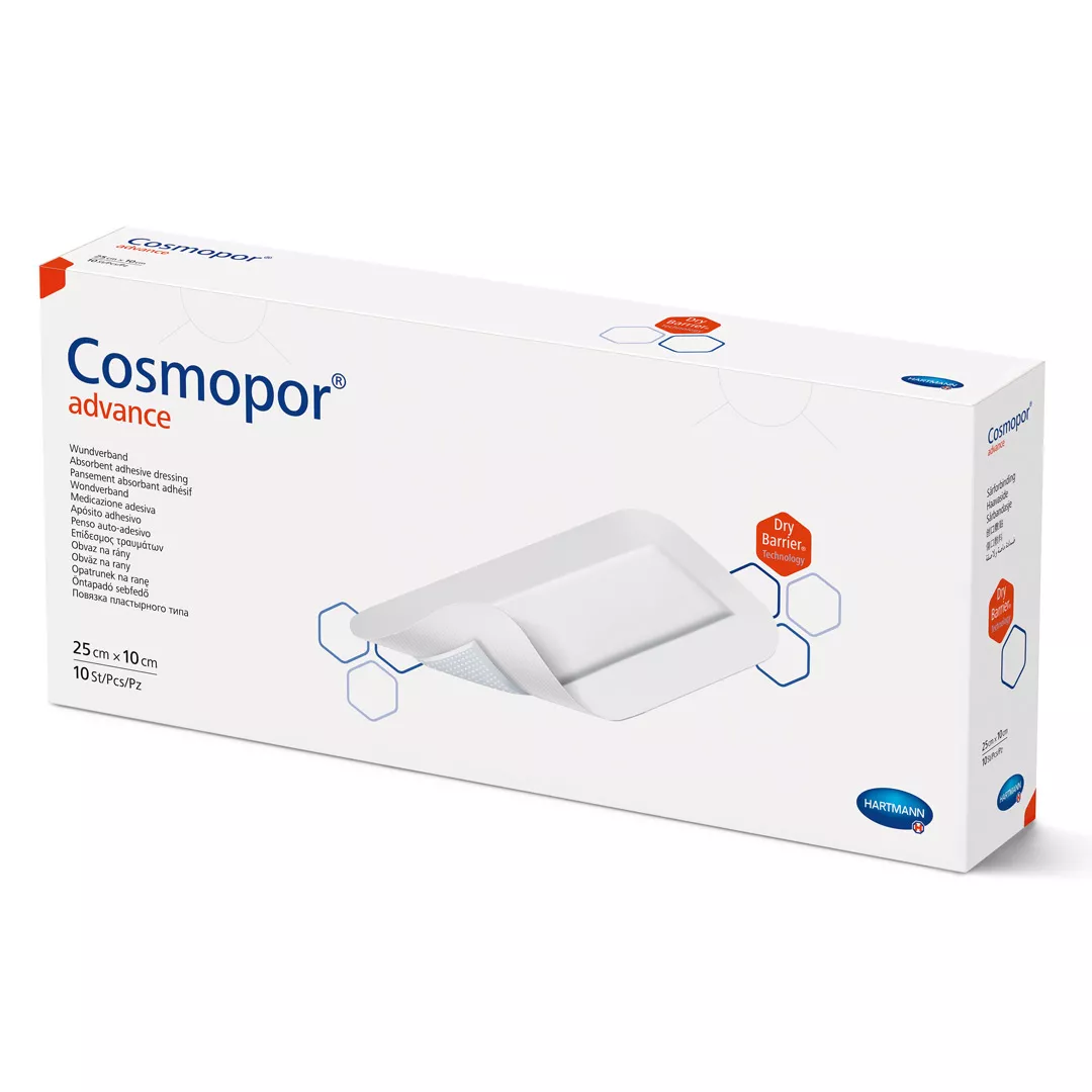 Plasture autoadeziv, Cosmopor Advance, 25 x 10 cm, 1 cutie/10 bucati, Hartmann, [],https:farmaciabajan.ro