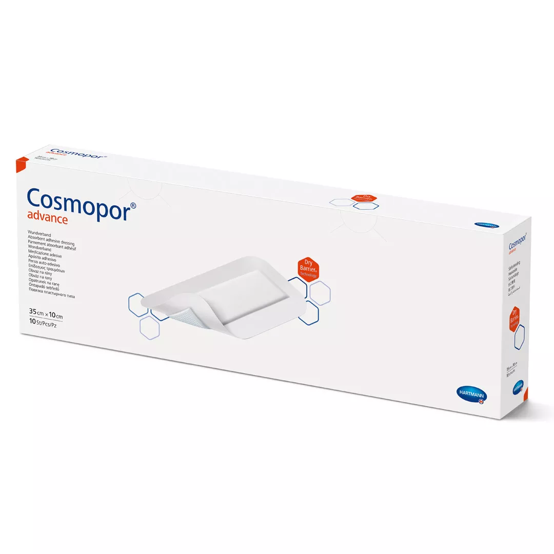 Plasture autoadeziv, Cosmopor Advance, 35 x 10 cm, 1 cutie/10 bucati, Hartmann, [],https:farmaciabajan.ro