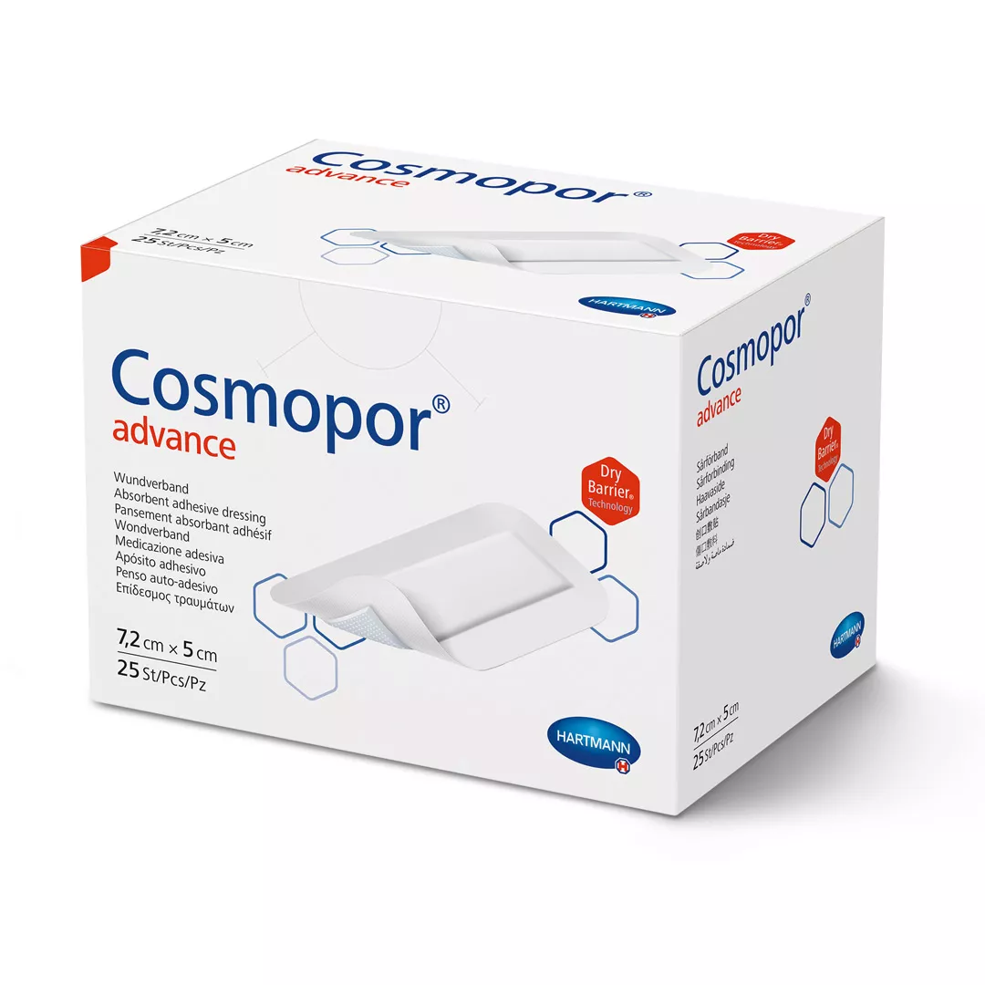 Plasture autoadeziv, Cosmopor Advance, 7,2 x 5 cm, 1 cutie/25 bucati, Hartmann, [],farmaciabajan.ro