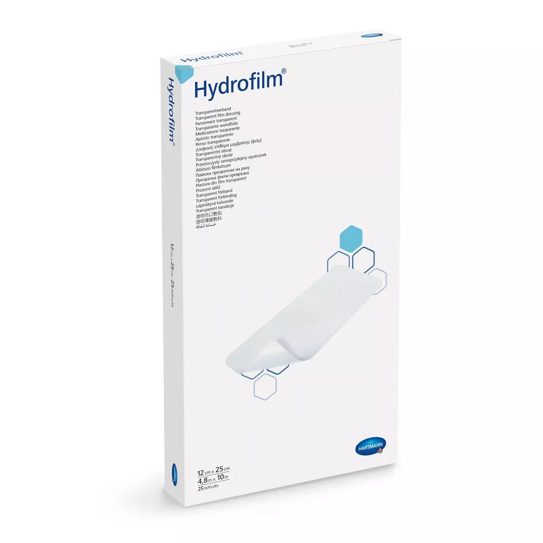 Plasture transparent pentru protectia plagii, Hydrofilm, 12 x 25 cm, 1 cutie/25 bucati, Hartmann, [],farmaciabajan.ro