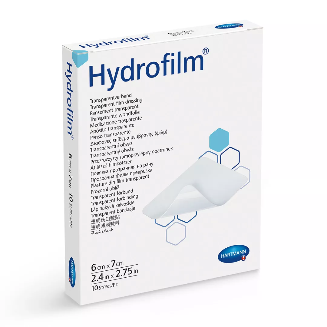 Plasture transparent pentru protectia plagii, Hydrofilm, 6 x 7 cm, 1 cutie/10 bucati, Hartmann, [],https:farmaciabajan.ro