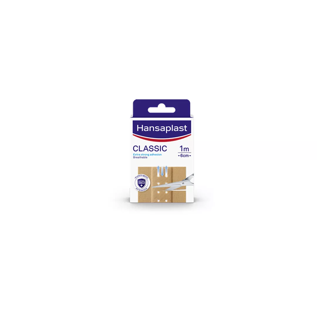 Plasturi banda 6 cm x 1 m, Hansaplast Classic, [],farmaciabajan.ro