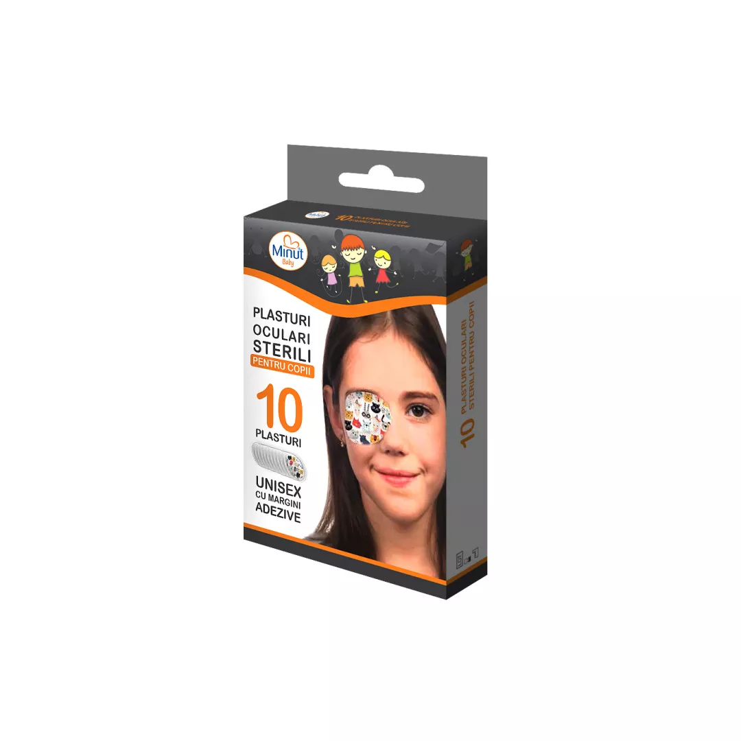 Plasturi pentru ochi cu desene - copii, 10 bucati, [],farmaciabajan.ro