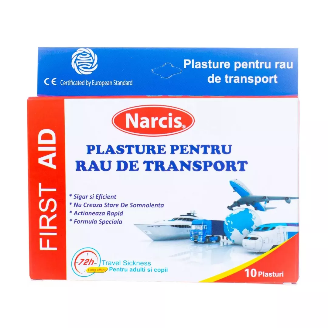 Plasturi pentru rau de miscare, 10 bucati, Narcis, [],https:farmaciabajan.ro