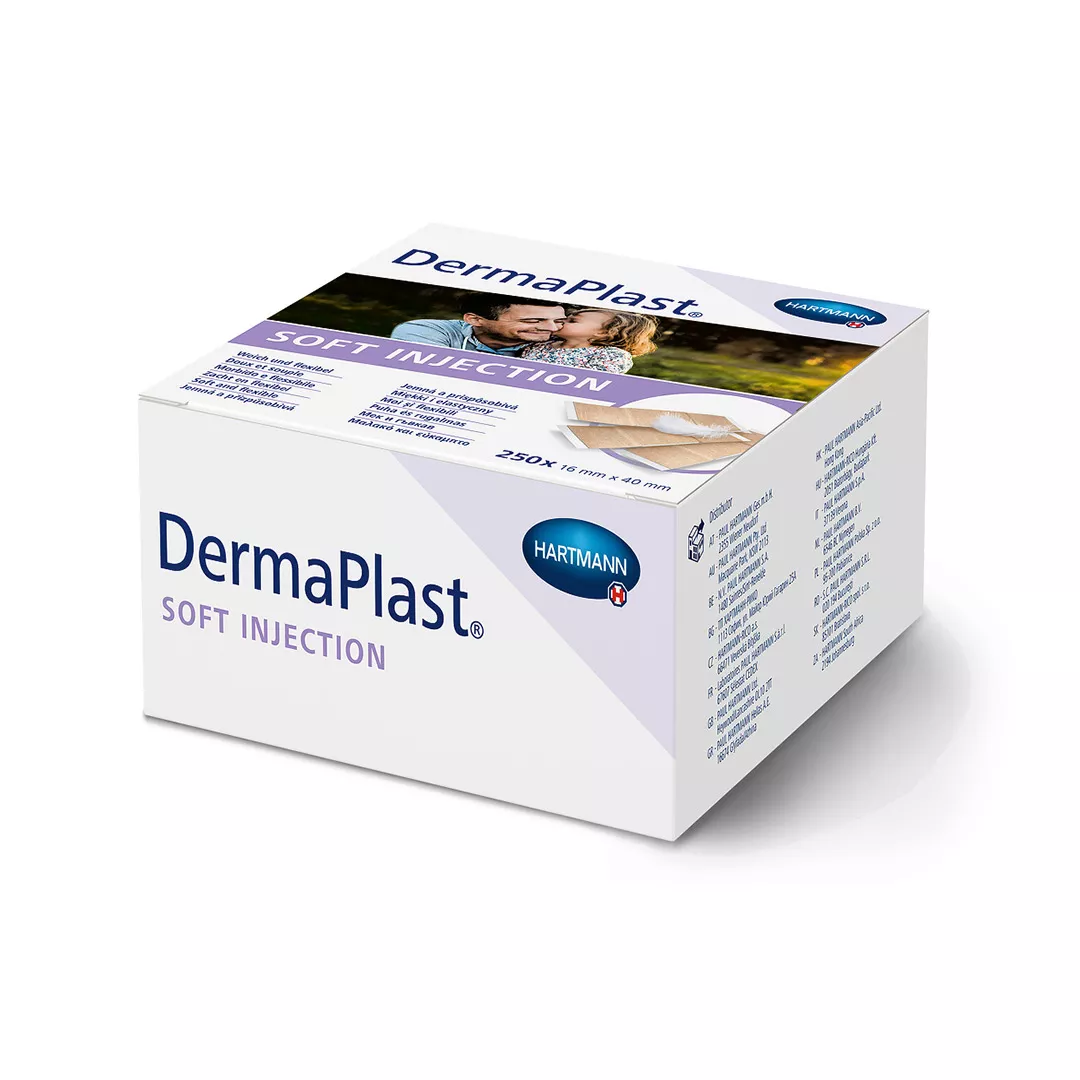 Plasturi post injectie Dermaplast Sensitive Injection, 250 bucati, Hartmann, [],farmaciabajan.ro