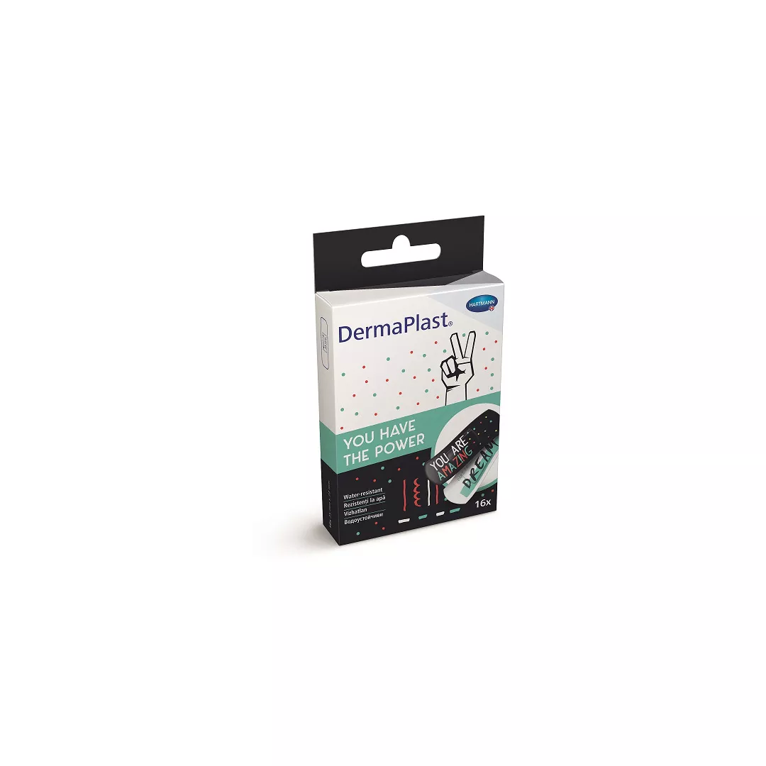 Plasturi rezistenti la apa, 25cm x 72mm, Dermaplast Power, 16 bucati, Hartmann, [],farmaciabajan.ro