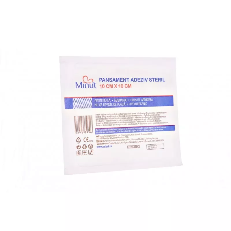 Pansament adeziv steril, 10 x 10 cm, Minut, [],farmaciabajan.ro