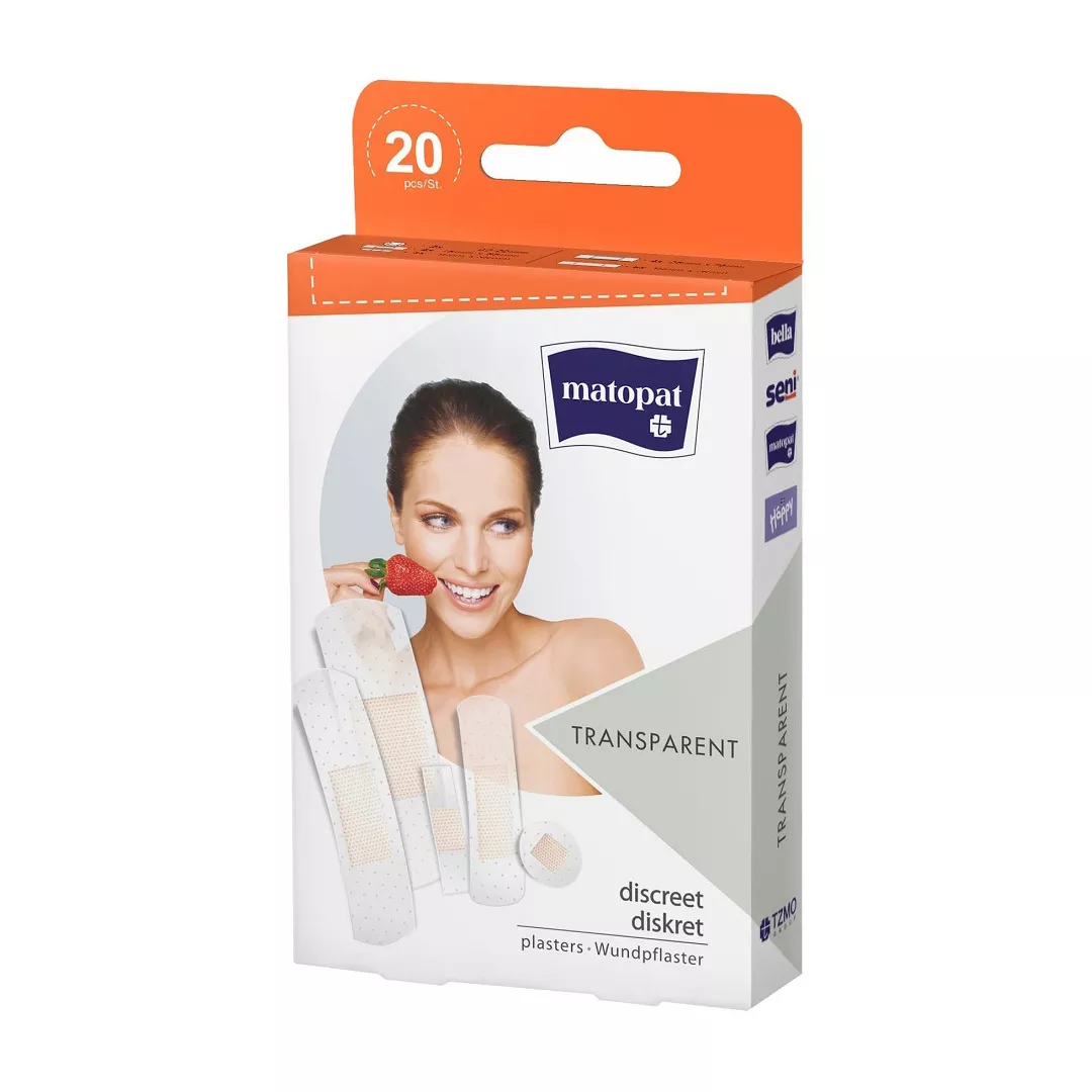 Plasturi transparenti, 20 bucati, Matopat, [],farmaciabajan.ro