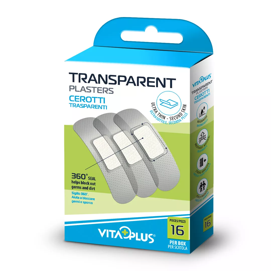 Plasturi transparenti VP61311, 16 bucati, 72x19 mm, Vita Plus, [],farmaciabajan.ro