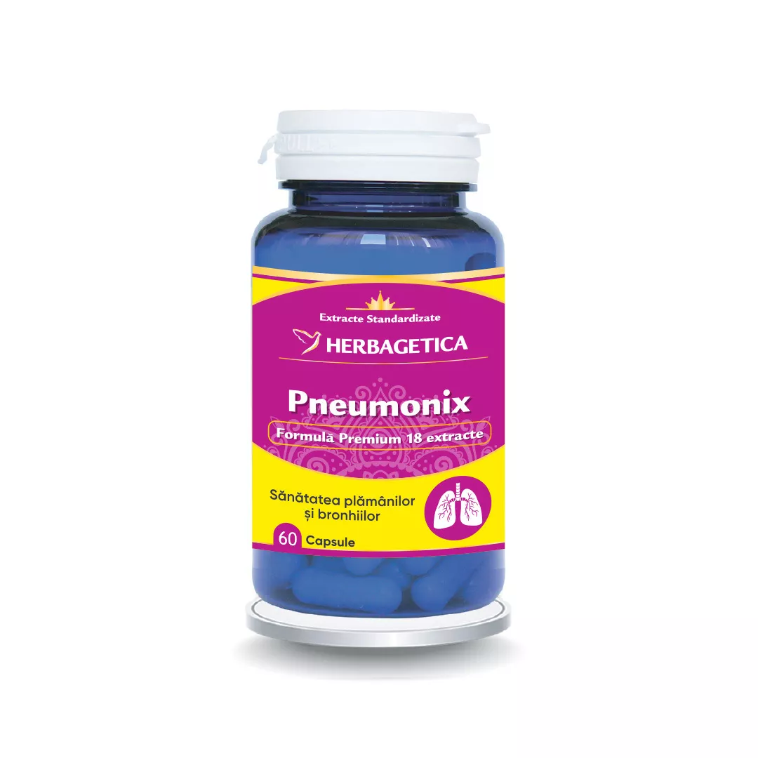 Pneumonix, 60 capsule, Herbagetica, [],farmaciabajan.ro