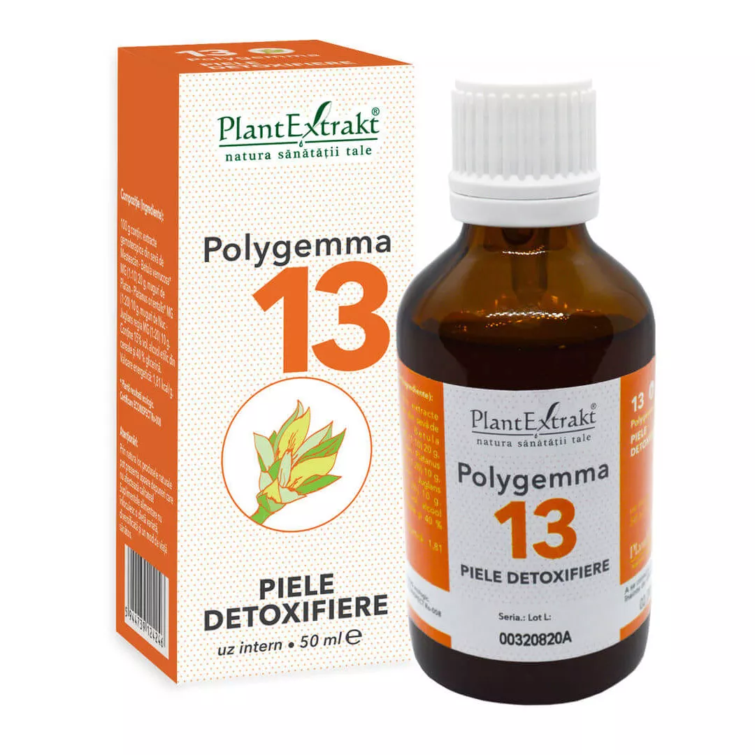 Polygemma 13 Piele detoxifiere, 50 ml, Plant Extrakt, [],farmaciabajan.ro