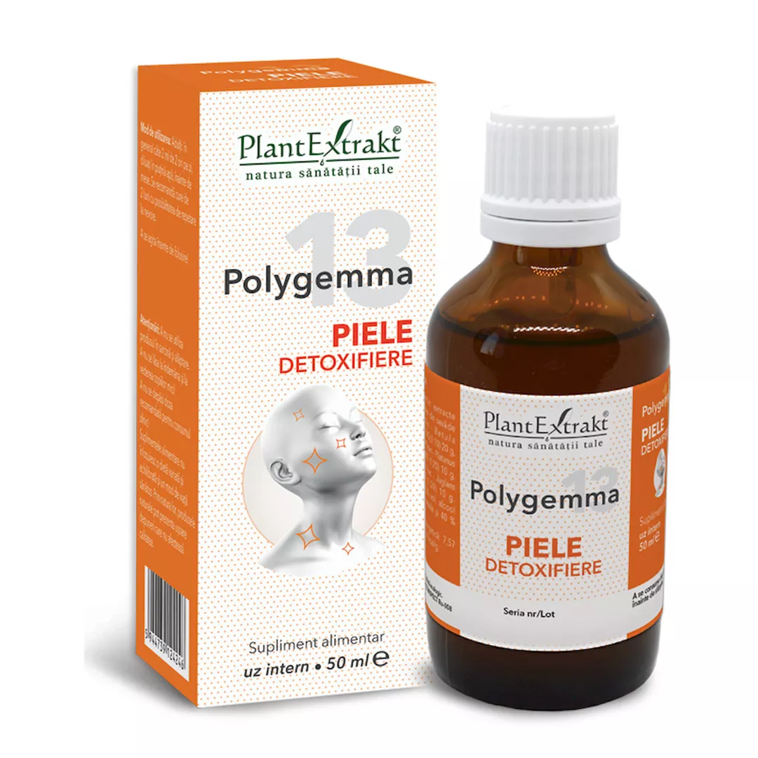 Polygemma 13 Piele detoxifiere, 50 ml, Plant Extrakt, [],farmaciabajan.ro