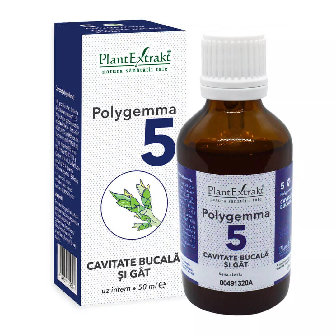 Polygemma 5, Cavitate bucala si Gat, 50 ml, Plant Extrakt, [],farmaciabajan.ro