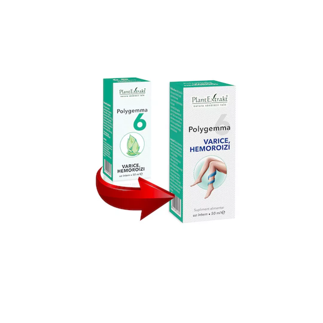 Polygemma 6 Varice si Hemoroizi, 50 ml, Plant Extrakt, [],farmaciabajan.ro