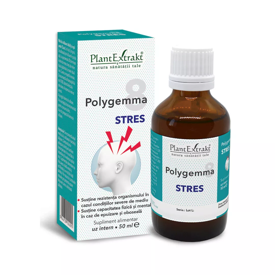 Polygemma 8 Stres, 50 ml, Plant Extrakt, [],farmaciabajan.ro