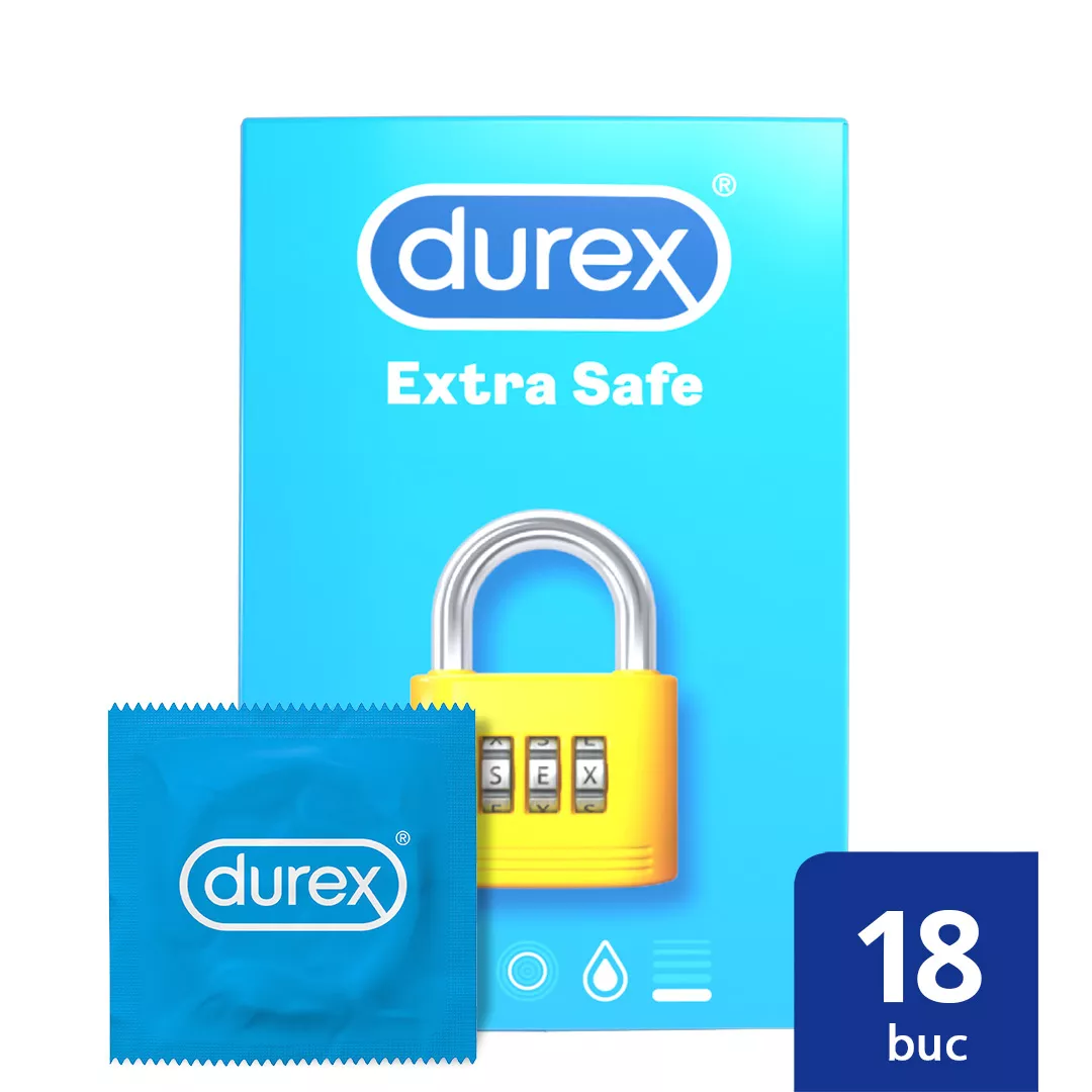 Prezervative Extra Safe, 18 bucati, Durex, [],farmaciabajan.ro