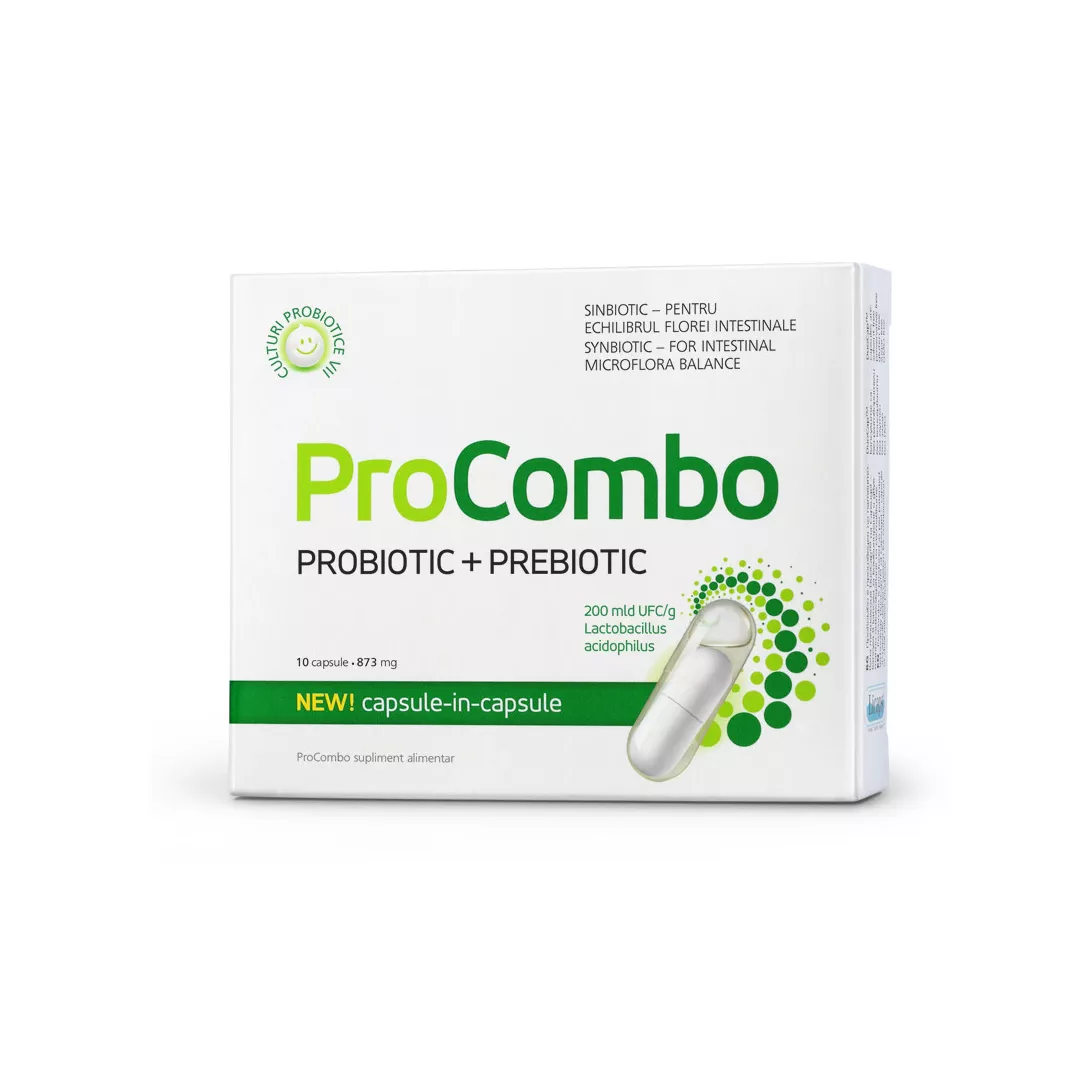 Probiotic + Prebiotic pentru echilibrul florei intestinale ProCombo, 10 capsule, Vitaslim, [],https:farmaciabajan.ro