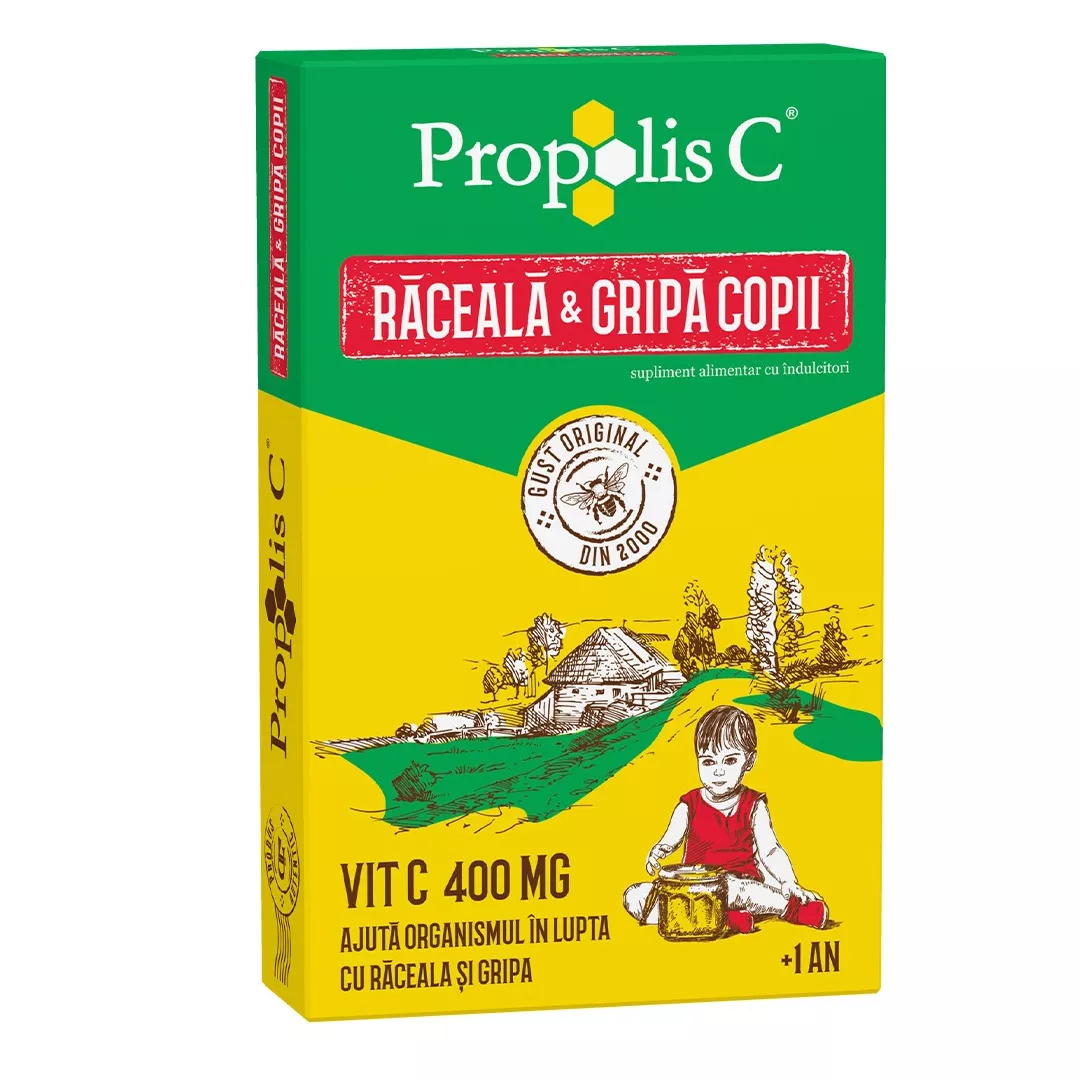 Propolis C raceala si gripa kids +1an, 8 plicuri, Fiterman Pharma, [],https:farmaciabajan.ro