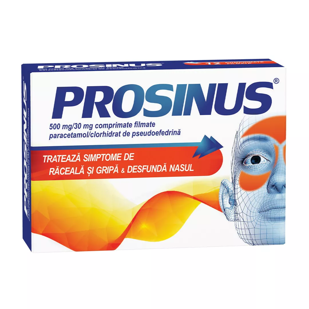 Prosinus 500mg/30mg, 20 comprimate filmate, Fiterman, [],farmaciabajan.ro