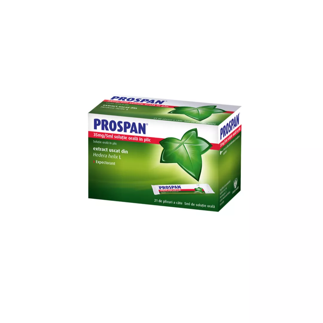 Prospan, 35 mg/5 ml soluție orala, 21 plicuri, Engelhard Arznemittel, [],https:farmaciabajan.ro