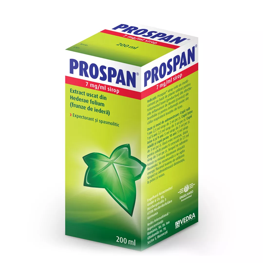 Prospan sirop, 7 mg/ml, 200 ml, Engelhard Arznemittel, [],farmaciabajan.ro