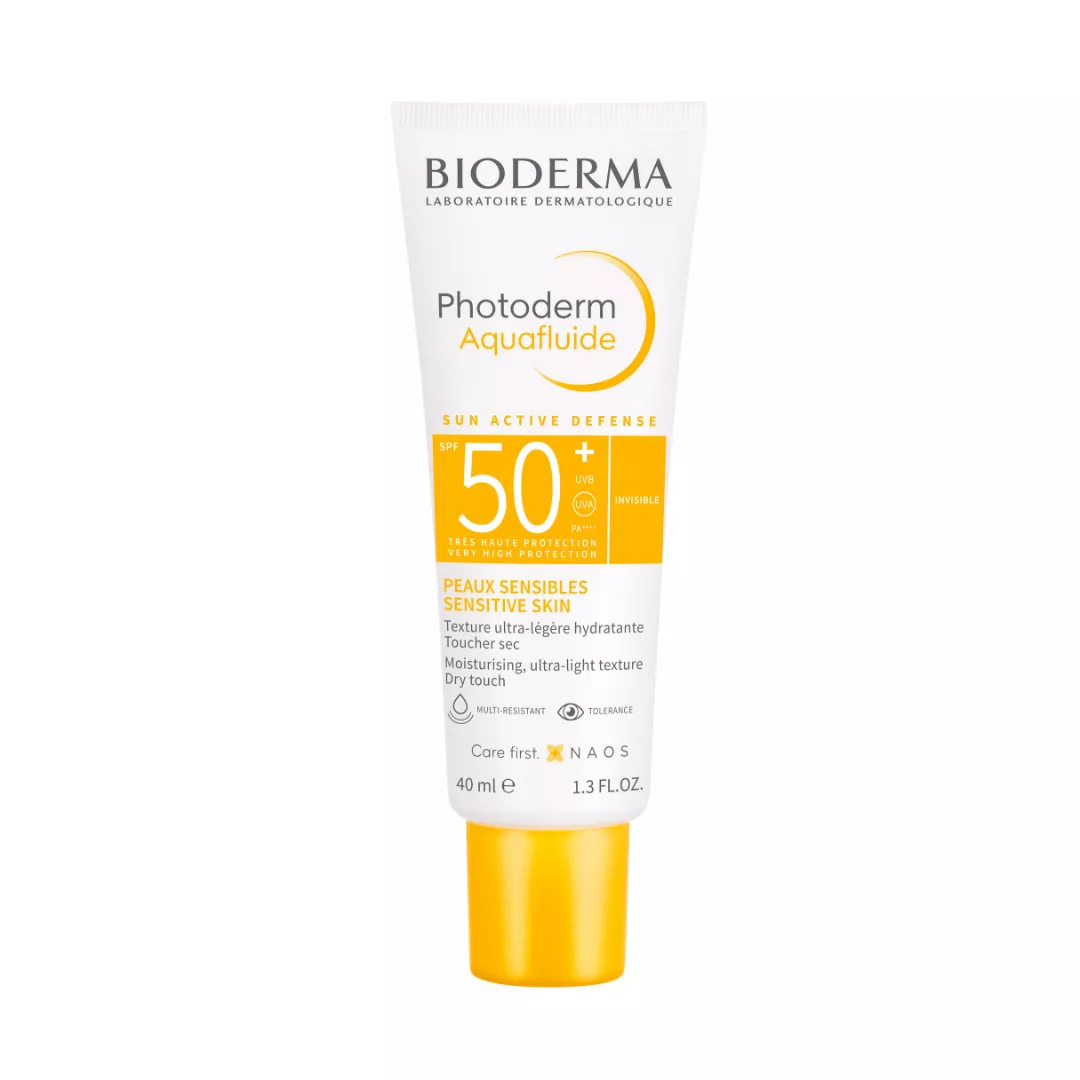 Fluid protectie solara SPF +50 Photoderm Aquafluide, 40 ml, Invisible, Bioderma , [],farmaciabajan.ro
