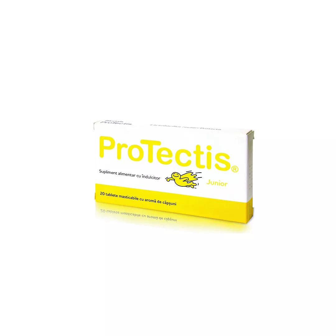 Protectis Junior cu aroma de capsuni, 20 comprimate, BioGaia, [],https:farmaciabajan.ro