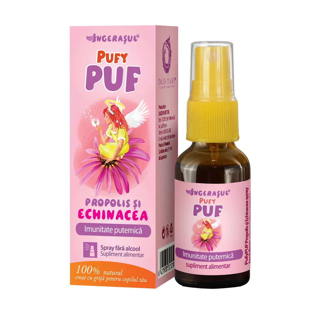 PufyPUF propolis si echinacea spray, 20 ml, Dacia Plant, [],farmaciabajan.ro