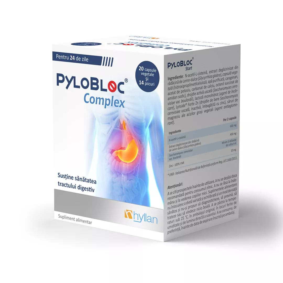 PyloBloc Complex, 20 capsule + 14 plicuri, Hyllan, [],farmaciabajan.ro