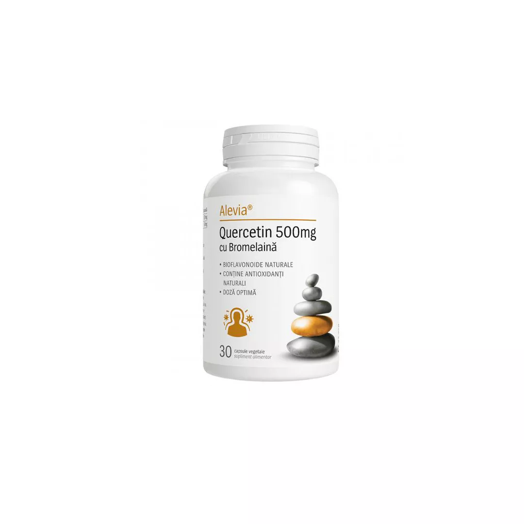 Quercetin 500mg cu Bromelaina, 30 capsule, Alevia, [],farmaciabajan.ro