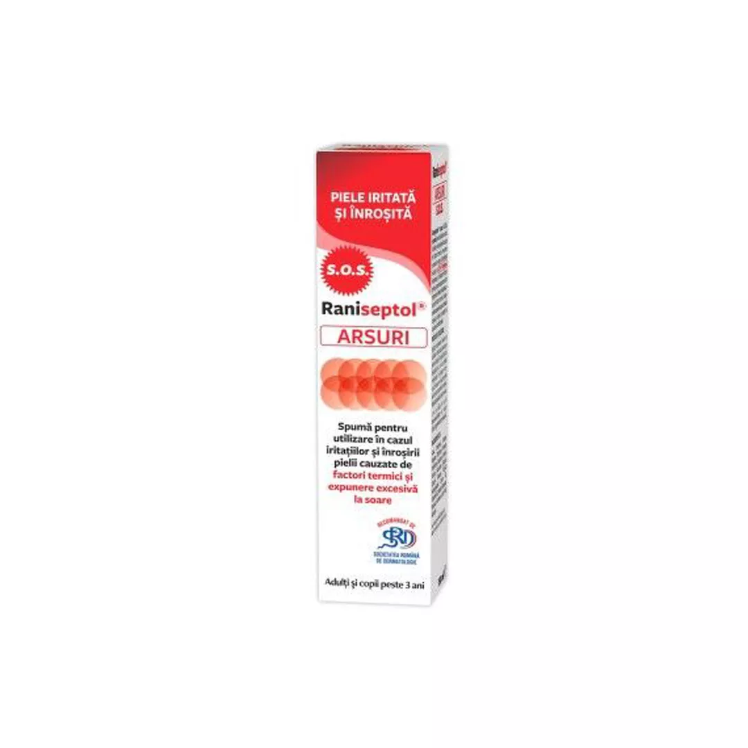 Raniseptol spuma arsuri S.O.S, 20% panthenol, 150 ml, Zdrovit, [],farmaciabajan.ro
