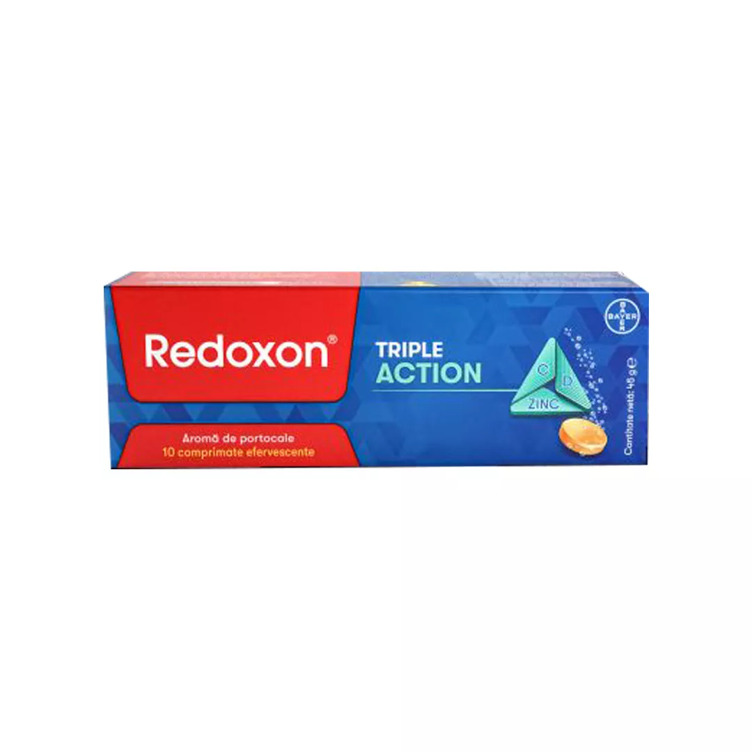 Redoxon Triple Action Vitamina C, D si Zinc, 10 comprimate, Bayer, [],farmaciabajan.ro