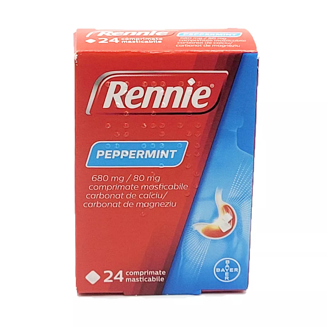 Rennie Peppermint, 24 comprimate, Bayer, [],farmaciabajan.ro